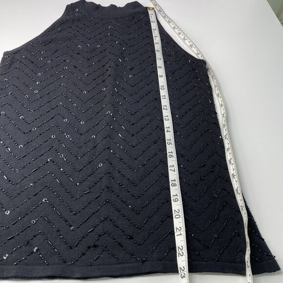 Nicole Studio Beaded Black Tank Top Sz 8 Medium Tank Top Beaded Going Out Top M - Picture 14 of 15